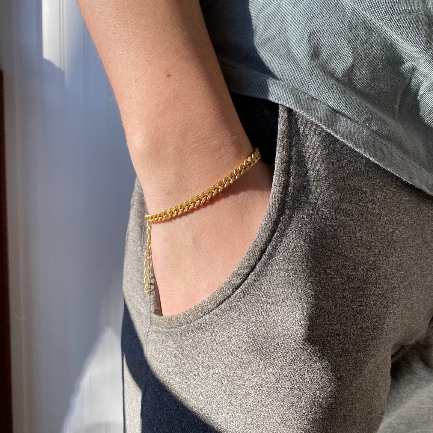 Men's Matte Gold and Brass Bracelet